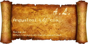 Angyalosi Lúcia névjegykártya